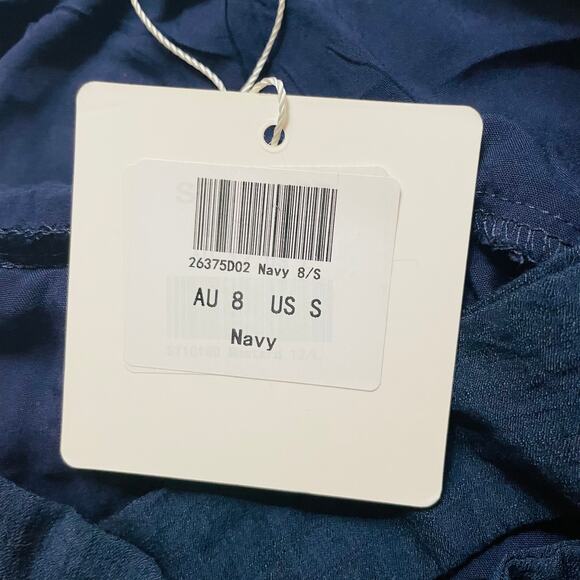 Selfie Leslie Pepita Cami Navy Wrap Ruffle Dress - Picture 7 of 11